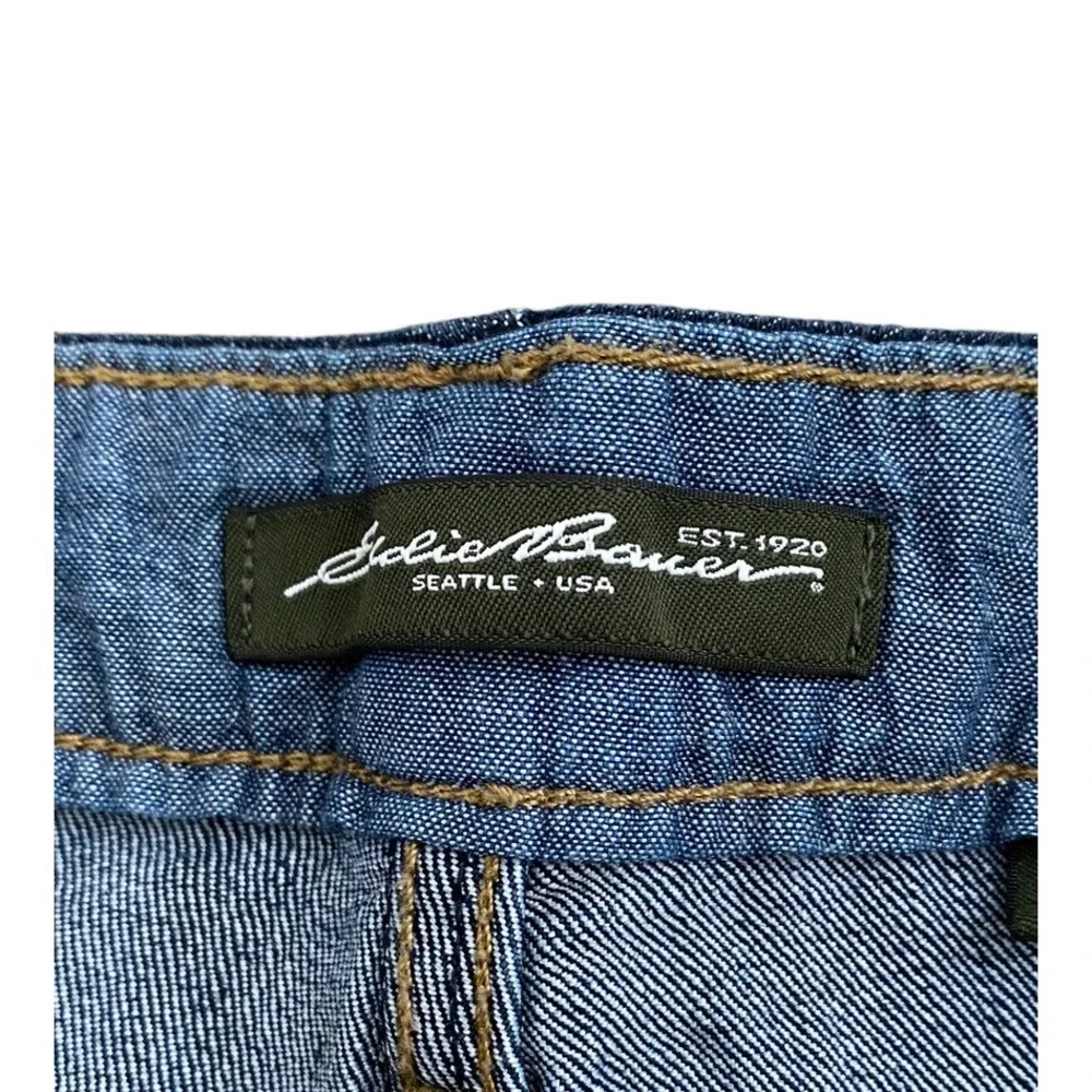 Eddie Bauer Womens Dark Wash Straight Leg Jeans Size 10 Mid Rise Stretch Casual